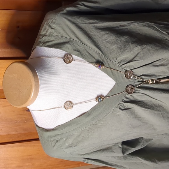 COTTON GINNY* organic cotton v neck peasant sleeve boho hippy chic tunic blouse - Picture 5 of 17